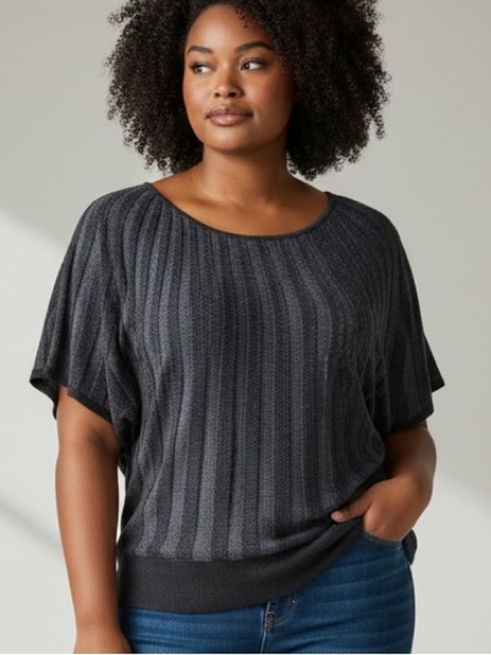 Express Charcoal and Black Dolman Sweater